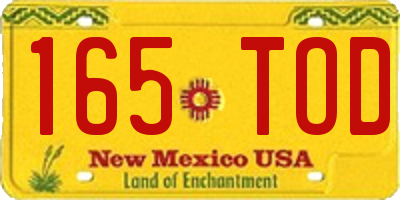 NM license plate 165TOD