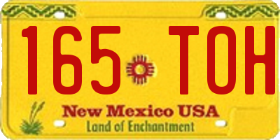 NM license plate 165TOH