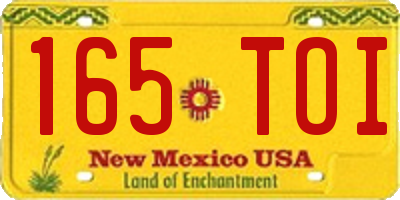 NM license plate 165TOI