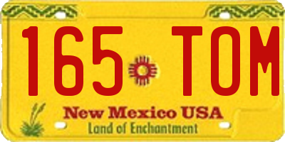NM license plate 165TOM