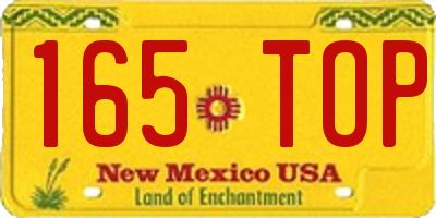 NM license plate 165TOP