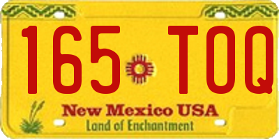 NM license plate 165TOQ