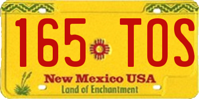 NM license plate 165TOS