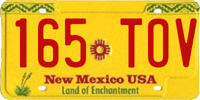 NM license plate 165TOV