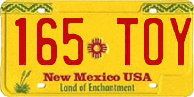 NM license plate 165TOY