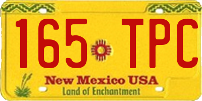 NM license plate 165TPC