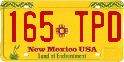 NM license plate 165TPD