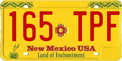 NM license plate 165TPF