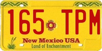 NM license plate 165TPM