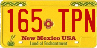 NM license plate 165TPN