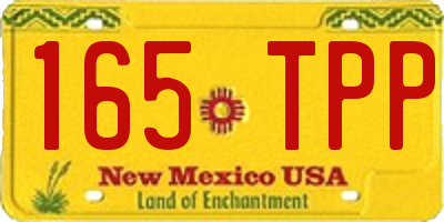 NM license plate 165TPP