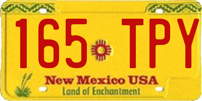 NM license plate 165TPY
