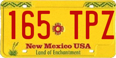 NM license plate 165TPZ