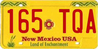 NM license plate 165TQA
