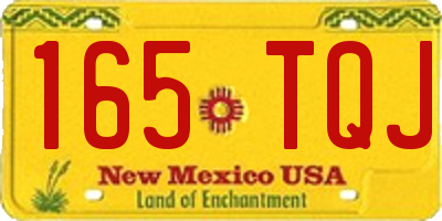 NM license plate 165TQJ