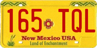 NM license plate 165TQL