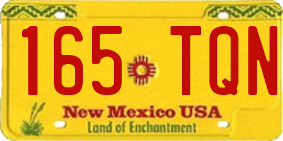 NM license plate 165TQN