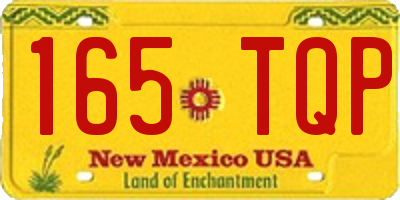 NM license plate 165TQP