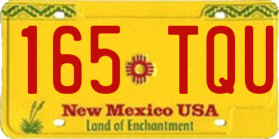 NM license plate 165TQU
