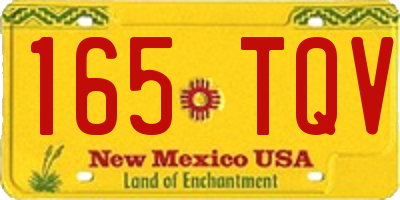 NM license plate 165TQV