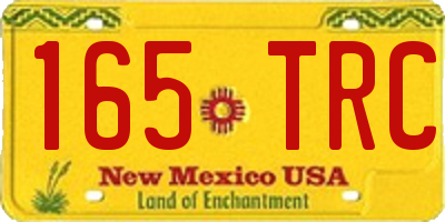NM license plate 165TRC