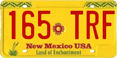 NM license plate 165TRF