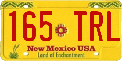 NM license plate 165TRL