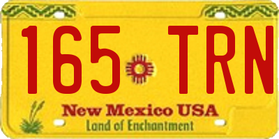 NM license plate 165TRN