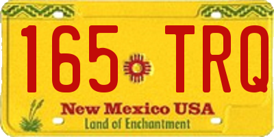 NM license plate 165TRQ