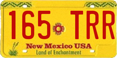 NM license plate 165TRR