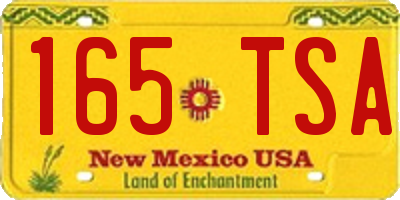 NM license plate 165TSA