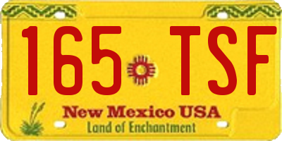 NM license plate 165TSF