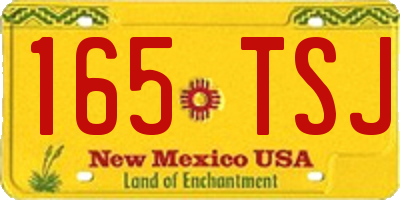 NM license plate 165TSJ