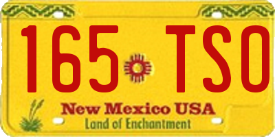NM license plate 165TSO