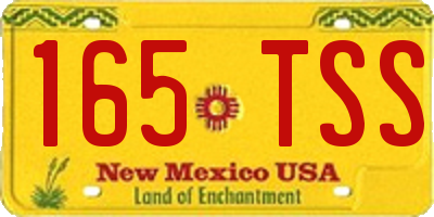 NM license plate 165TSS