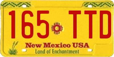 NM license plate 165TTD