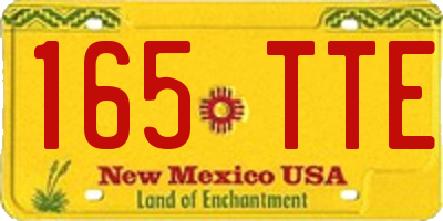 NM license plate 165TTE