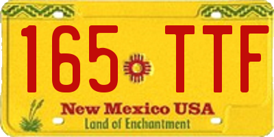 NM license plate 165TTF