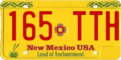 NM license plate 165TTH