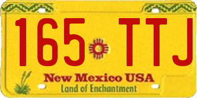 NM license plate 165TTJ