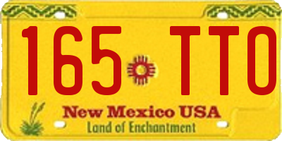 NM license plate 165TTO