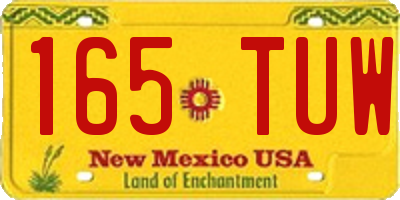 NM license plate 165TUW