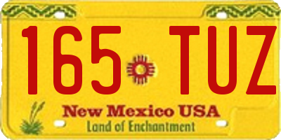 NM license plate 165TUZ