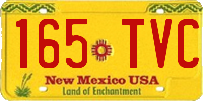 NM license plate 165TVC
