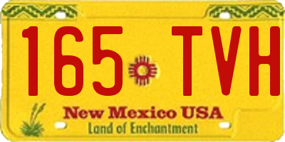 NM license plate 165TVH