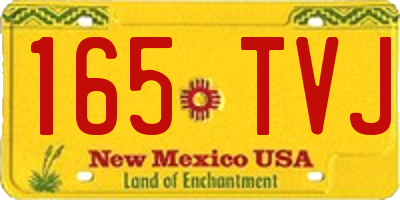 NM license plate 165TVJ