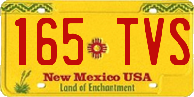 NM license plate 165TVS