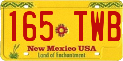 NM license plate 165TWB