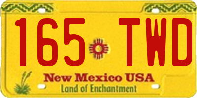 NM license plate 165TWD