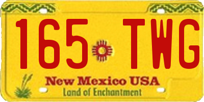 NM license plate 165TWG